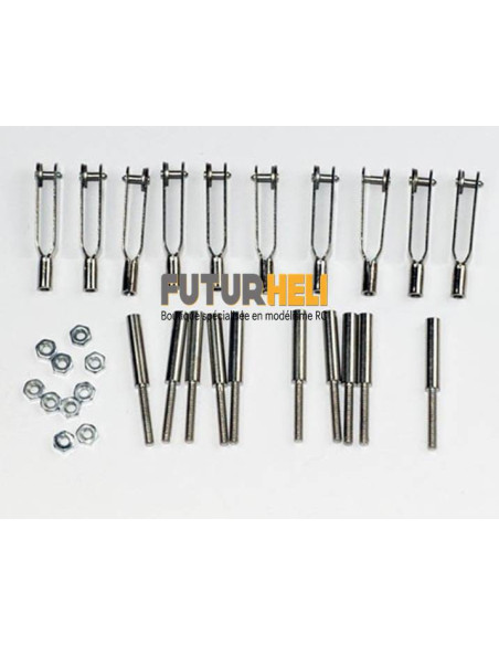 Chape métal + Embout M2 ( 10 pièces )