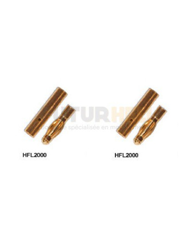 Connecteur 4 mm or ( 2 paires )