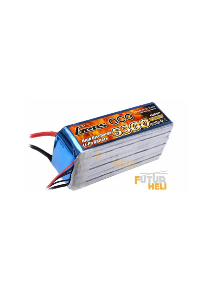 Lipo 5300 mAh 6S  22.2v 30C Gens Ace  Gens Ace  dispo chez Futurheli.com