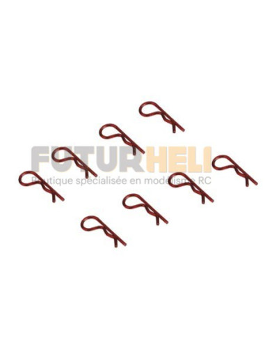 Clips carrosserie anodisé rouge (x8) Dynamite