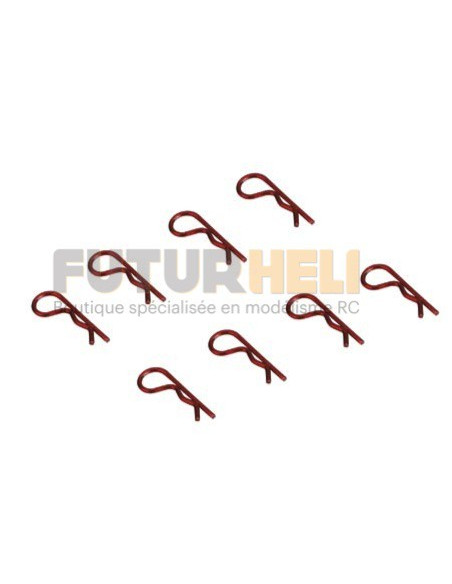Clips carrosserie anodisé rouge (x8) Dynamite