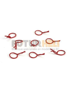 Clips carrosserie courbé anodisé rouge (x8) Dynamite