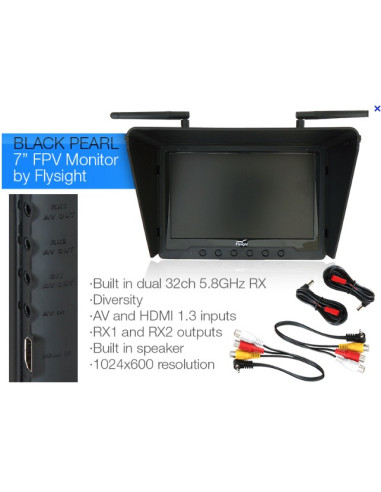 Ecran FPV 7" Black Pearl 32 Chanel 5,8 ghZ