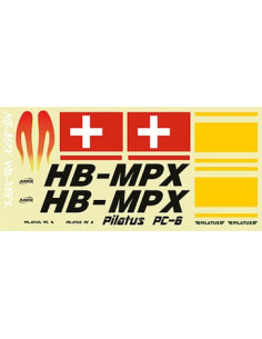 224374 planche d'autocollants rouge pilatus PC6 Multiplex