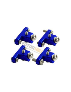 Support train en alu bleu pour chassis carbone RH