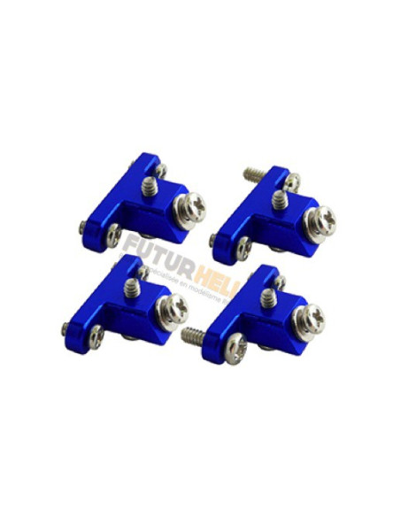 Support train en alu bleu pour chassis carbone RH