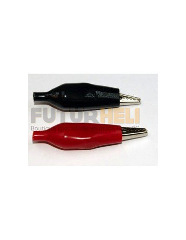 Pince crocodile rouge noir( pair)