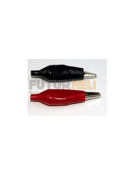 Pince crocodile rouge noir( pair)