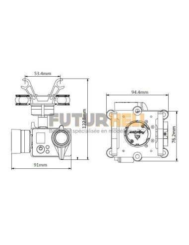 Nacelle 3axes brushless gopro3 gopro3+