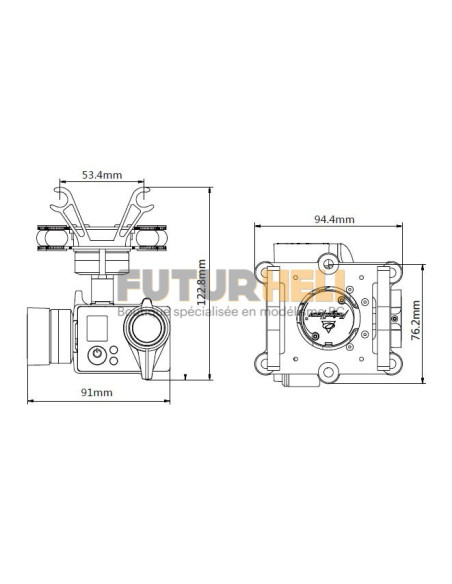 Nacelle 3axes brushless gopro3 gopro3+