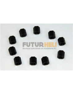 Entretoises M3X6 (x10) Femelle-Femelle noir