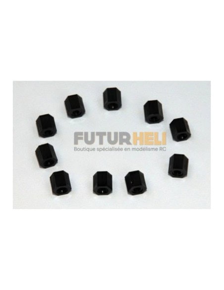 Entretoises M3X10(x10) Femelle-Femelle noir