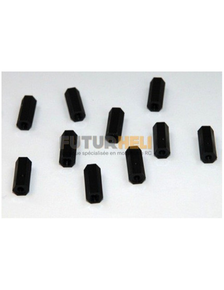 Entretoises M3X15(x10) Femelle-Femelle noir