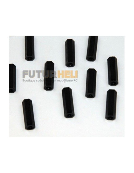 Entretoises M3X30 (x10) Femelle-Femelle noir