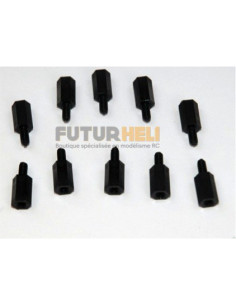 Entretoises M3X10 (x10) Male-Femelle noir