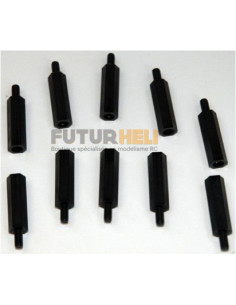 Entretoises M3X20 (x10) Male-Femelle noir