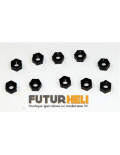 Ecrou Nylon M3 noir (x10)