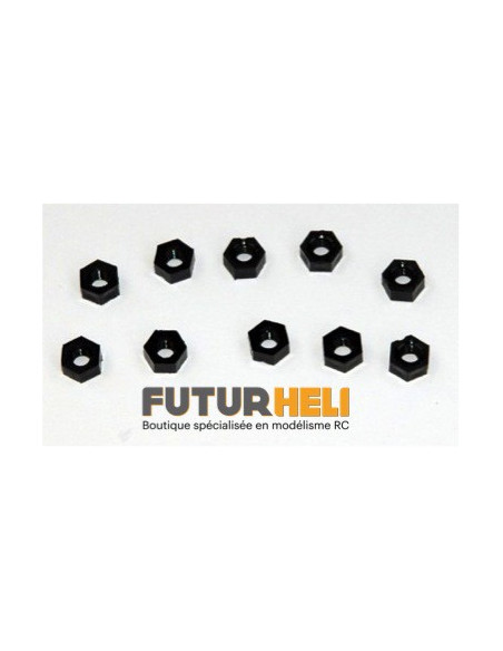 Ecrou Nylon M3 noir (x10)