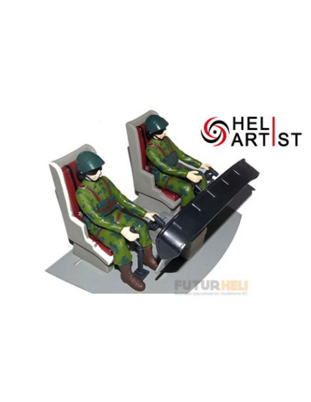 Cockpit MD500 avec pilotes Heliartist