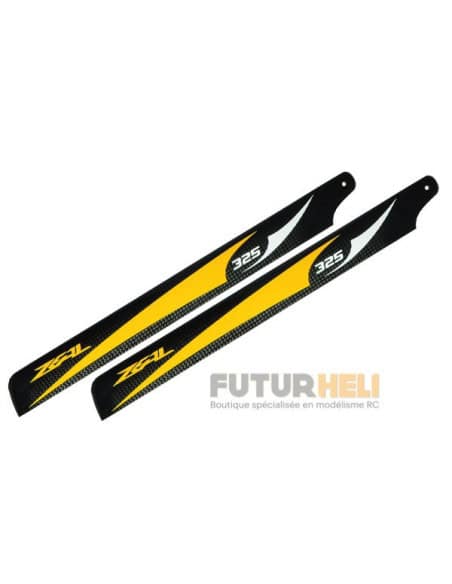 Pales 325 mm carbone jaune Zeal