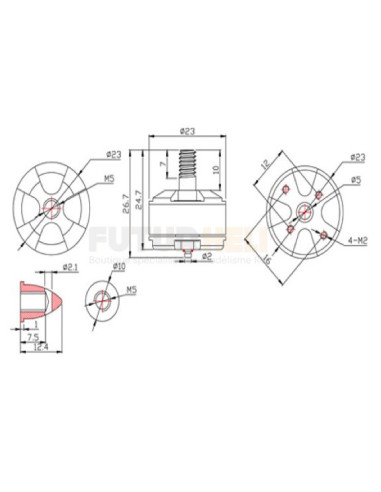 Moteur MT1806-2280KV CCW Mini Quad 250