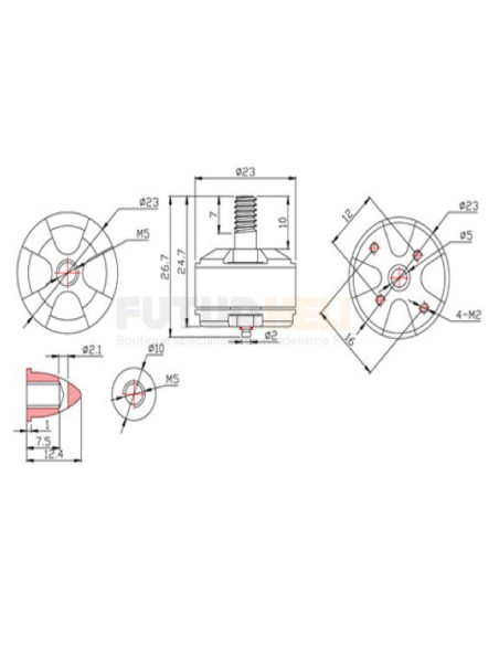 Moteur MT1806-2280KV CCW Mini Quad 250