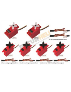 Set de servos + rallonge planeur Heron Multiplex 65170
