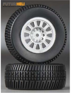 Pneus sur jante (x2) short course truck Dromida