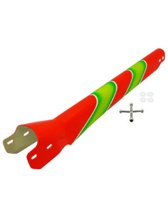 Fuselage arrière fibre peint vert rouge Option Rakonheli