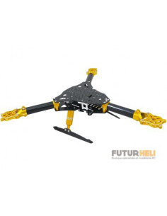 Châssis tricopter argent Carbone Alu Rakonheli