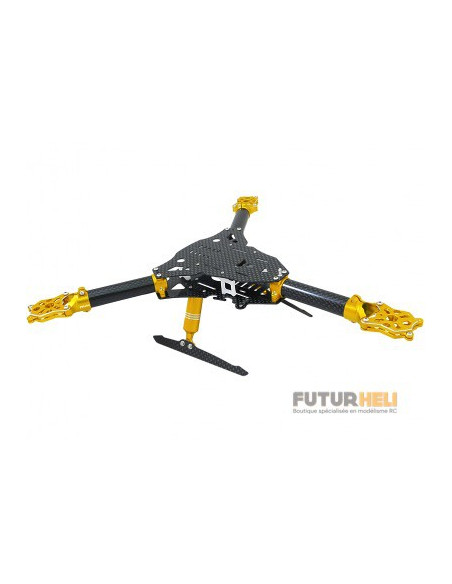 Châssis tricopter argent Carbone Alu Rakonheli