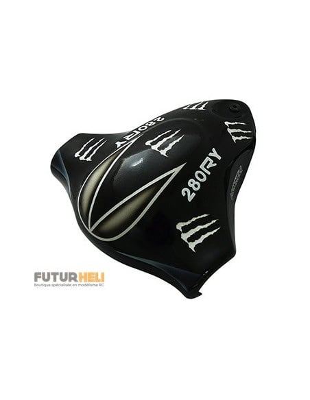 Canopy fibre peinte motif 3 tricopter Rakonheli