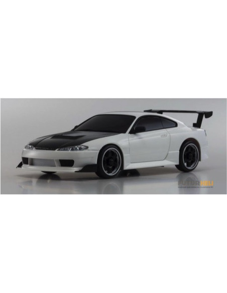 Mini-Z 4WD Nissan Silvia S15 Blanche capot noir Kyosho 32124CW