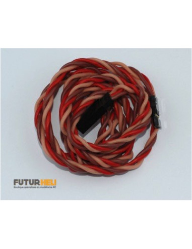 Rallonge servo 100cm JR fils silicone 0,50mm2