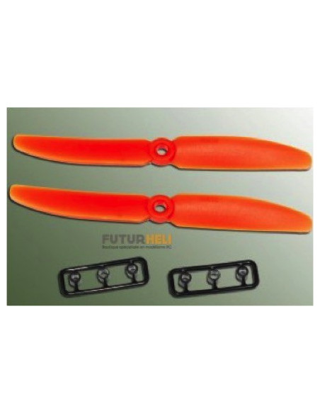 Hélice 6x4,5 Gemfan Orange  (x2 ) Rotation gauche