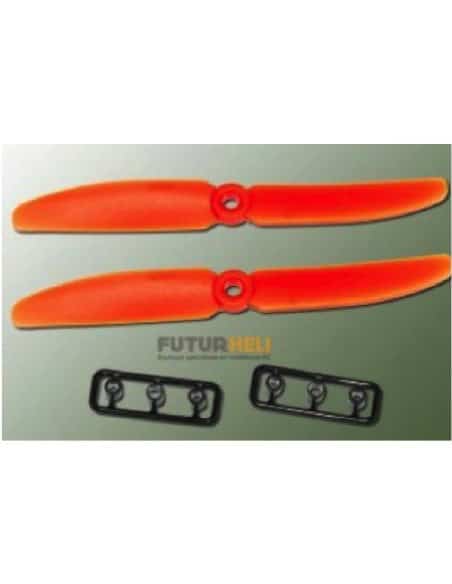 Helice 5x4 Gemfan Orange (x2 ) Rotation Droite