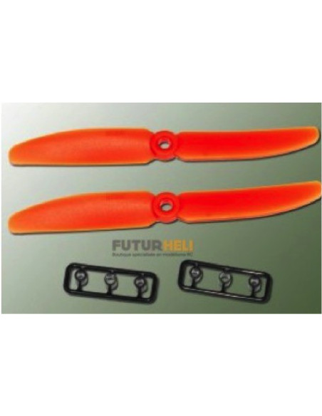 Helice 5x4 Gemfan Orange (x2 ) Rotation Droite
