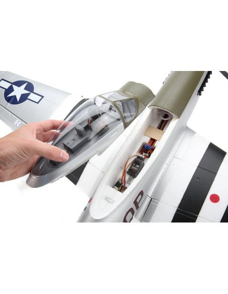 P51 D Mustang  env 1,2m + AS3X + Train rentrant BNF Basic E-flite EFL8250