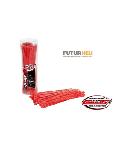 50 Colliers nylon rouge 100mm x2,5