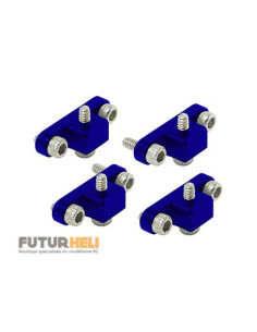 Supports patins alu bleu châssis rakonheli blade 230S