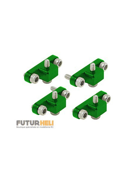 Supports patins alu bleu châssis rakonheli blade 230S