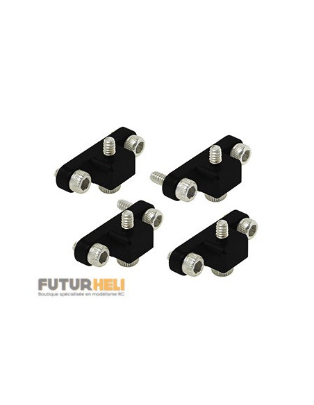 Supports patins alu noir châssis rakonheli blade 230S