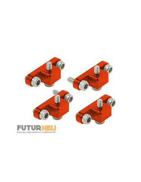 Supports patins alu orange châssis rakonheli blade 230S