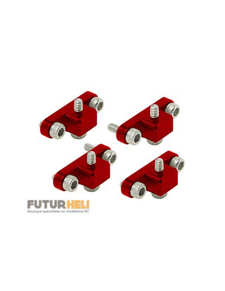 Supports patins alu orange châssis rakonheli blade 230S