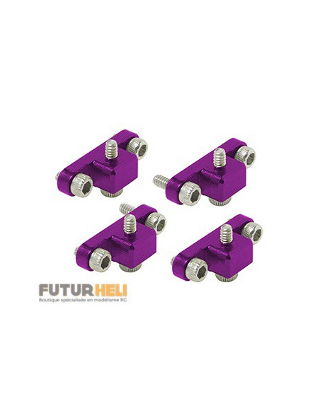 Supports patins alu argent châssis rakonheli blade 230S