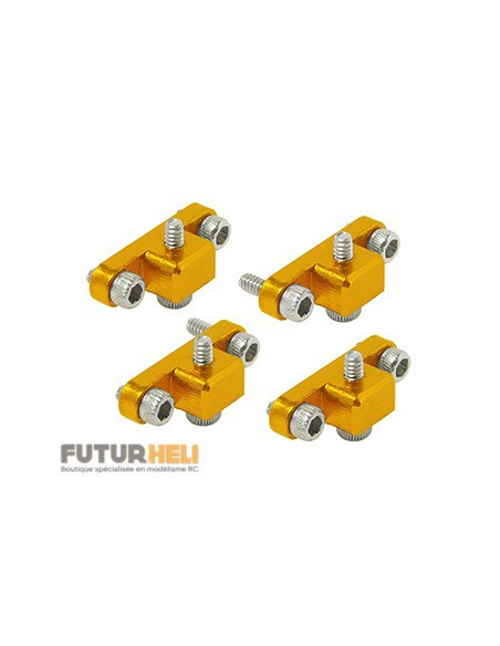 Supports patins alu violet châssis rakonheli blade 230S