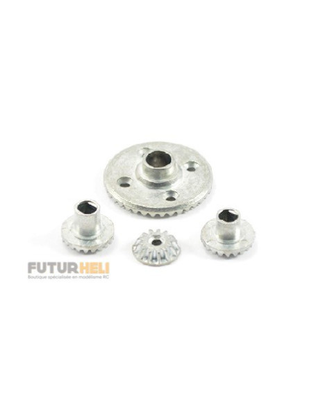ISH-010-011 Pignons diff + couronne métal Ishima