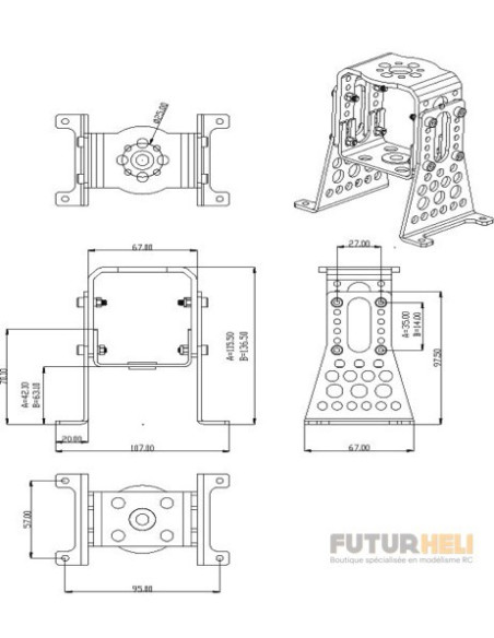 Support Moteur alu réglable Hacker