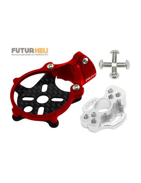 Support moteur Mach 25 + Angle 10 degrés Rouge Option Rakonheli