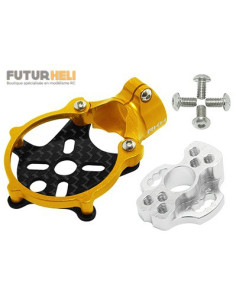 Support moteur Mach 25 + Angle 10 degrés argent Option Rakonheli